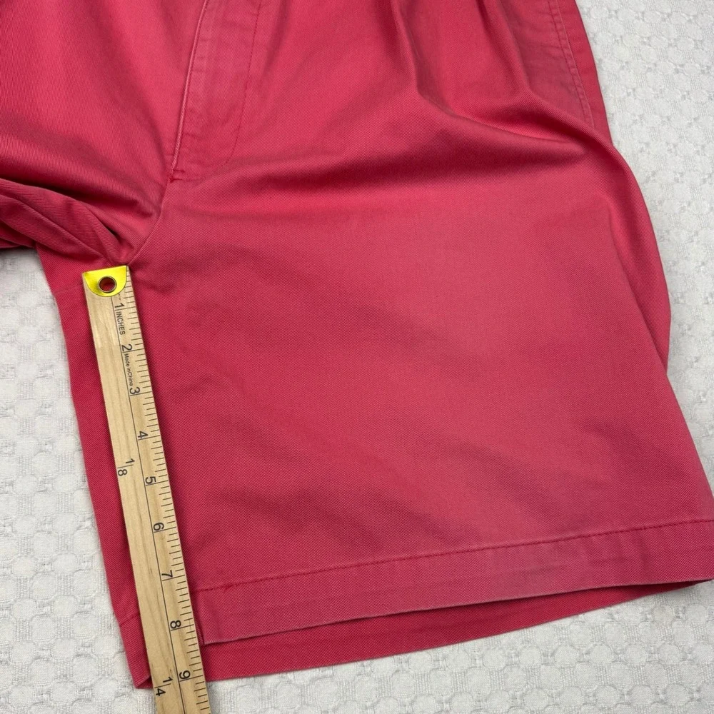 Polo Ralph Lauren Tyler Shorts Mens 36 (fits 34) Coral Pleated Classic Chino Y2K